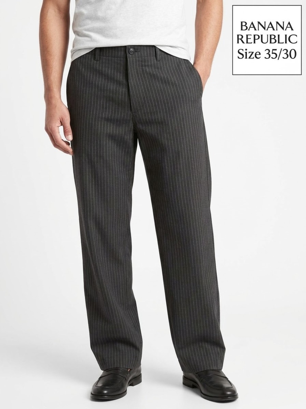 Banana Republic Men's Charcoal Pinstripe Straight Jeans P31